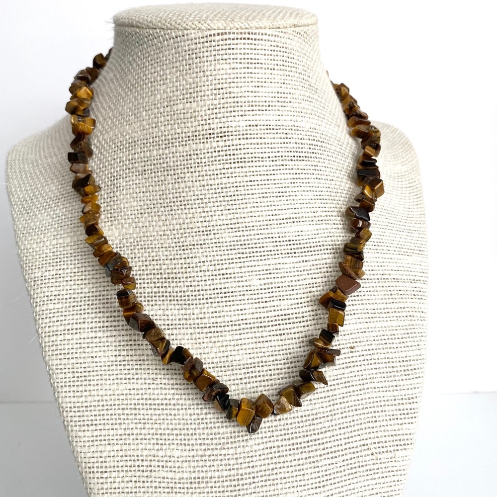Vintage Tiger’s Eye Choker Necklace browns golds